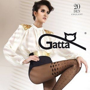 Gatta Sheer Black Patterned Tights